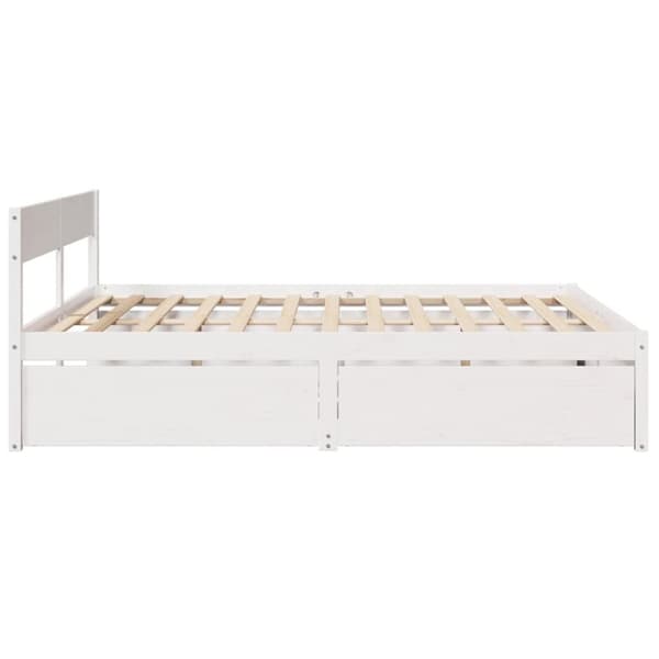 Sängram utan madrass vit 180x200 cm massiv furu