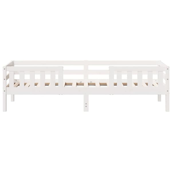 sengeramme uden madras 80x200 cm massivt fyrretræ hvid