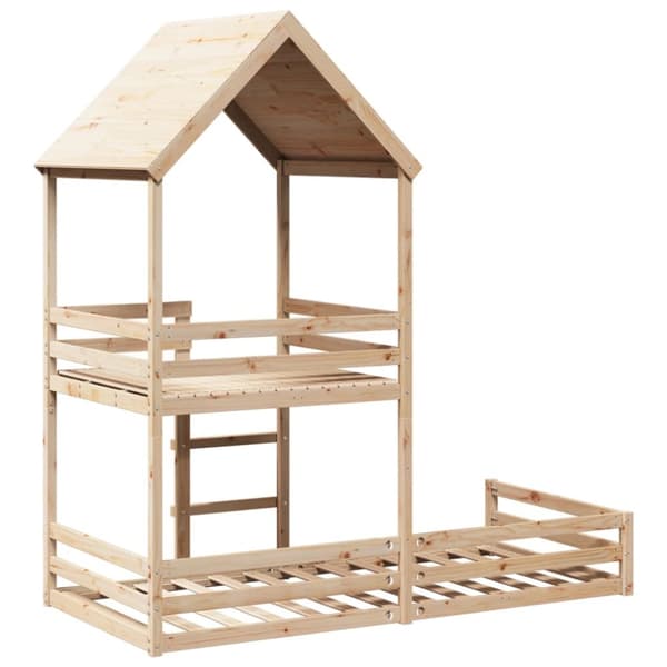 Våningssäng utan madrass 90x190 cm massiv furu