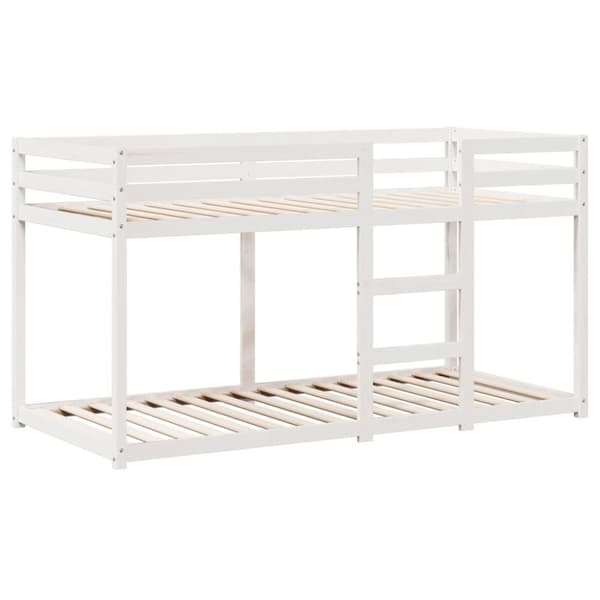 Våningssäng med tak vit 75x190 cm massiv furu