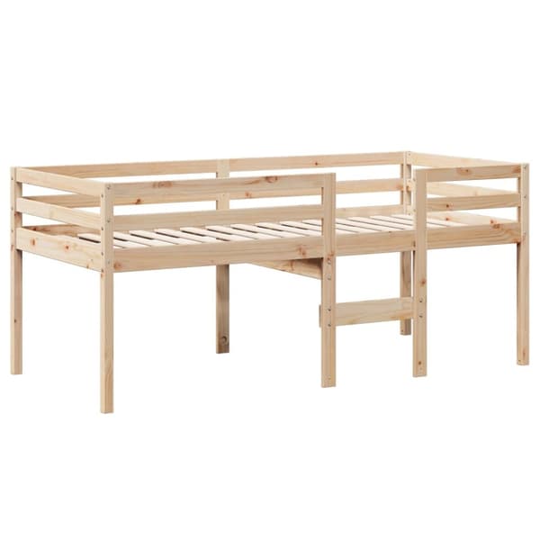 Hög säng med tak 90x200 cm massiv furu