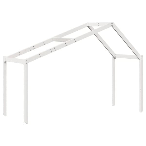 højseng med stige og tag 90x200 cm massivt fyrretræ