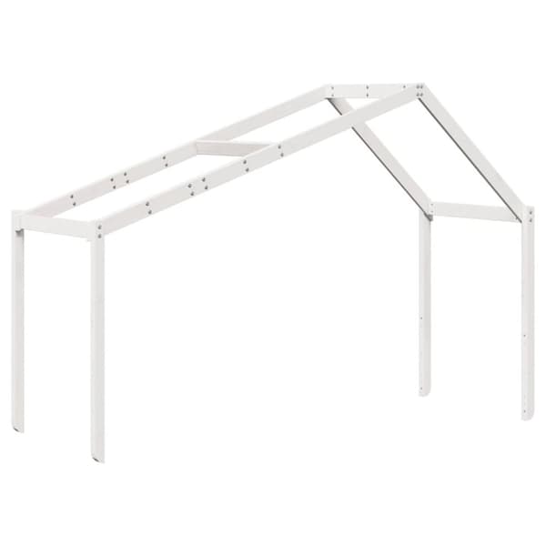 Våningssäng med stege och tak vit 80x200 cm massiv furu