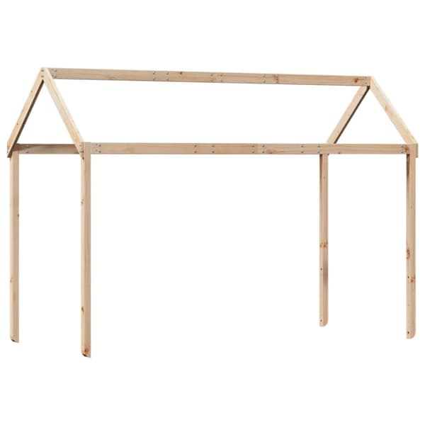 Våningssäng med stege och tak 90x190 cm massiv furu