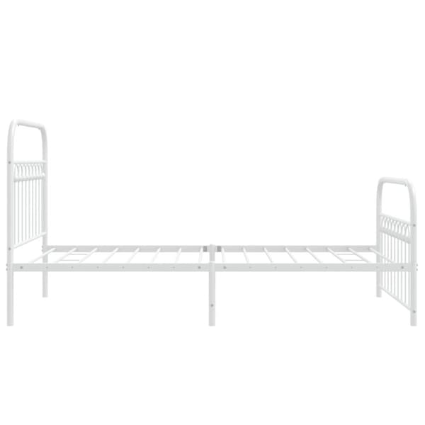 sengeramme med sengegavl og fodgærde 100x200 cm metal hvid