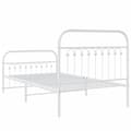 Miniatyrbillede 6 af 8: sengeramme med sengegavl og fodgærde 100x200 cm metal hvid