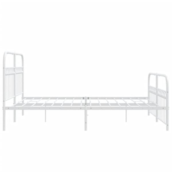 sengeramme med sengegavl og fodgærde 150x200 cm metal hvid