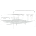 Miniatyrbillede 6 af 8: sengeramme med sengegavl og fodgærde 150x200 cm metal hvid