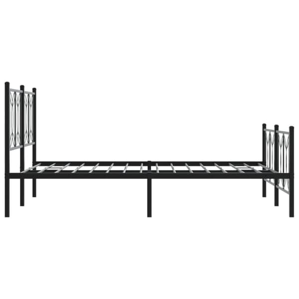 sengeramme med sengegavl og fodgærde 135x190 cm metal sort