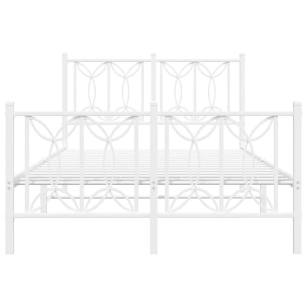 sengeramme med sengegavl og fodgærde 120x200 cm metal hvid