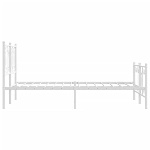 sengeramme med sengegavl og fodgærde 120x200 cm metal hvid