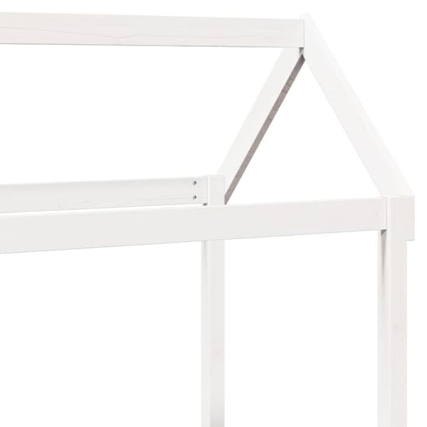 Dagbädd med bänk och tak vit 80x200 cm massiv furu