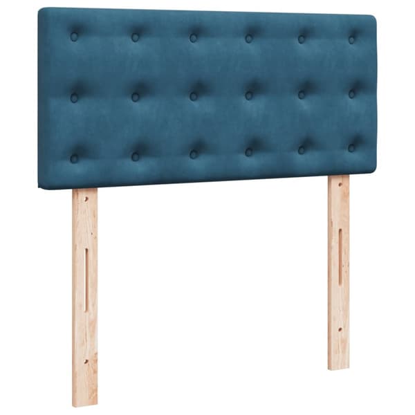 kontinentalseng med madras 90x200 cm fløjl mørkeblå