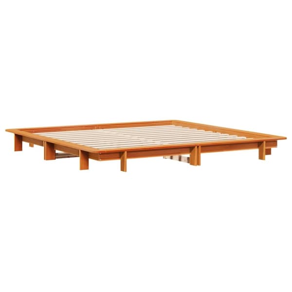 sengeramme uden madras 180x200 cm massivt fyrretræ gyldenbrun