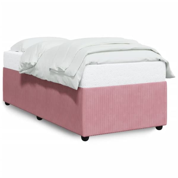 sengeramme 90x190 cm fløjl pink
