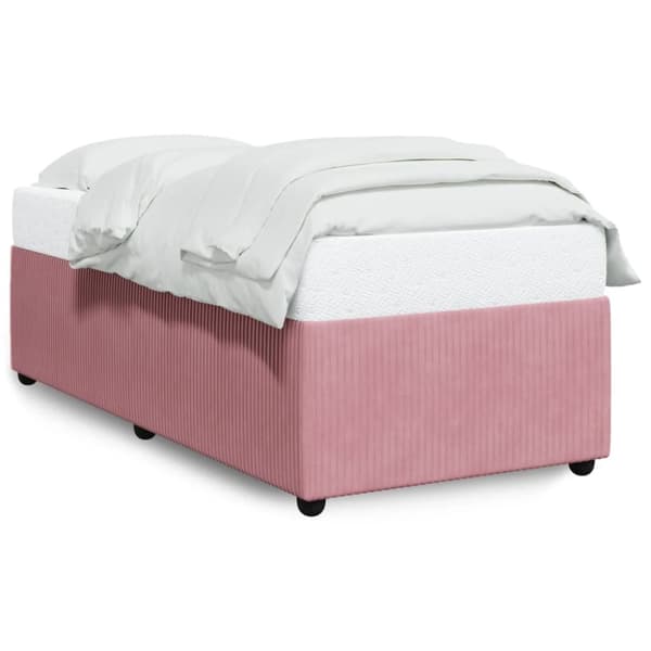 sengeramme 90x190 cm fløjl pink