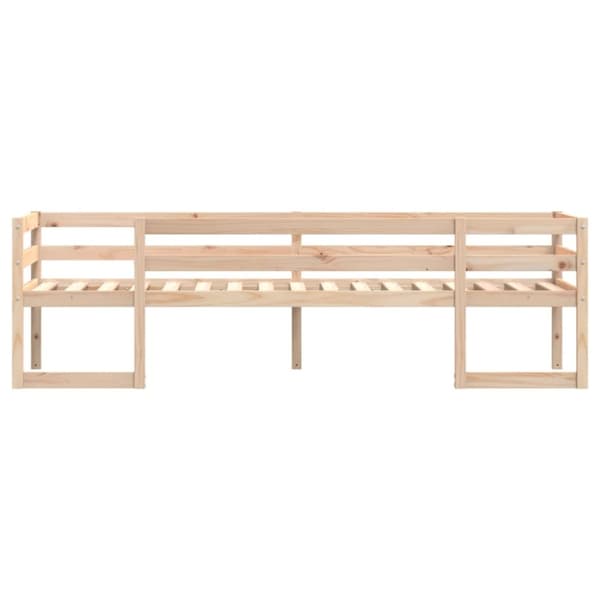 sengeramme til juniorseng 75x190 cm massivt fyrretræ sort