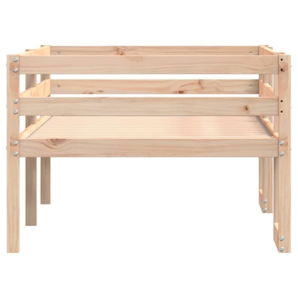 sengeramme til juniorseng 75x190 cm massivt fyrretræ sort