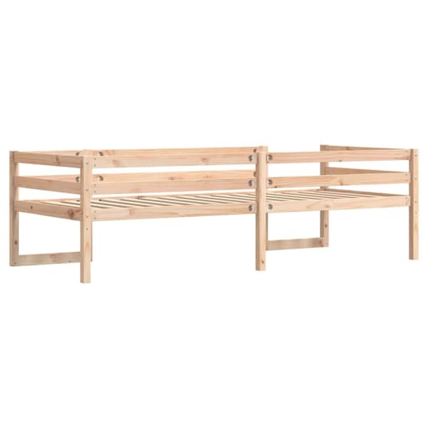 sengeramme til juniorseng 75x190 cm massivt fyrretræ sort