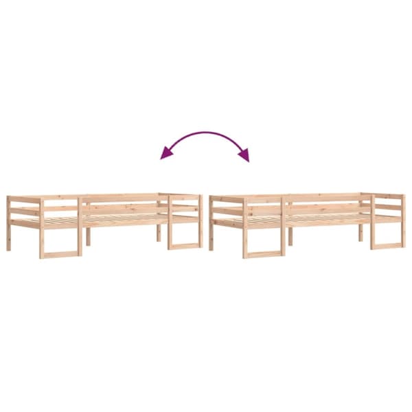 sengeramme til juniorseng 75x190 cm massivt fyrretræ sort