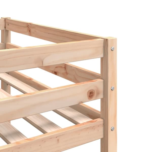 sengeramme til juniorseng 75x190 cm massivt fyrretræ sort