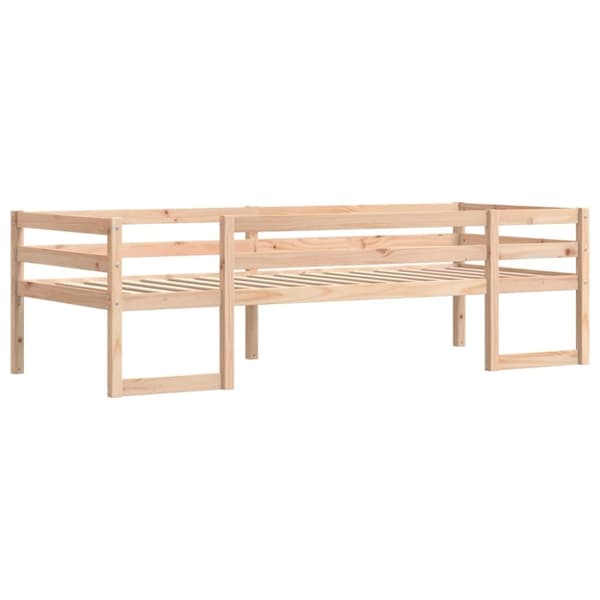 sengeramme til juniorseng 75x190 cm massivt fyrretræ sort