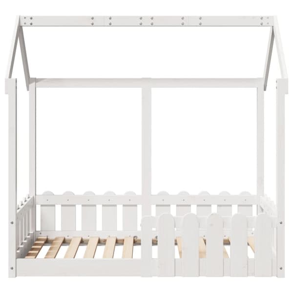sengeramme til husseng 70x140 cm massivt fyrretræ hvid