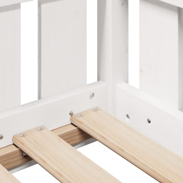 sengeramme til husseng 70x140 cm massivt fyrretræ hvid