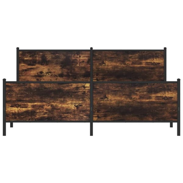 sengeramme uden madras 193x203 cm metal røget egetræsfarve