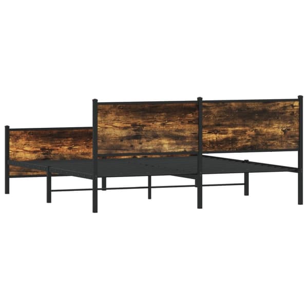 sengeramme uden madras 193x203 cm metal røget egetræsfarve