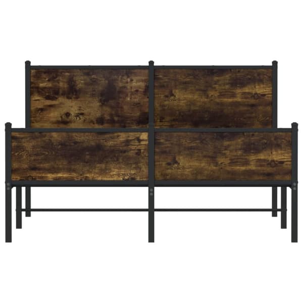 sengeramme uden madras 140x200 cm metal røget egetræsfarve
