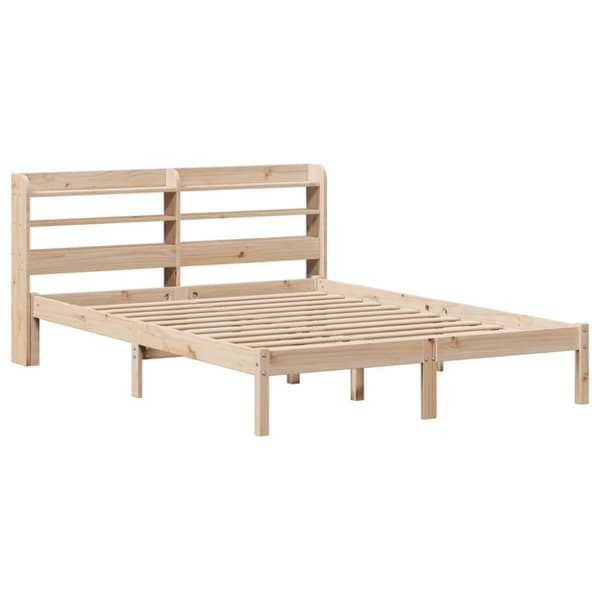 sengeramme uden madras 135x190 cm massivt fyrretræ hvid