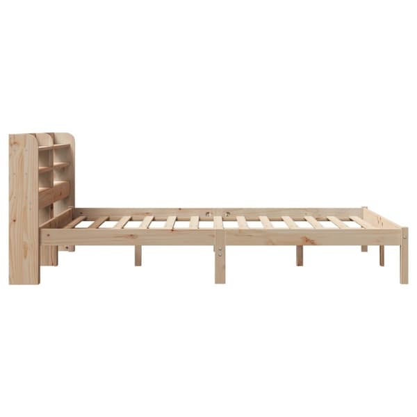 sengeramme uden madras 135x190 cm massivt fyrretræ hvid