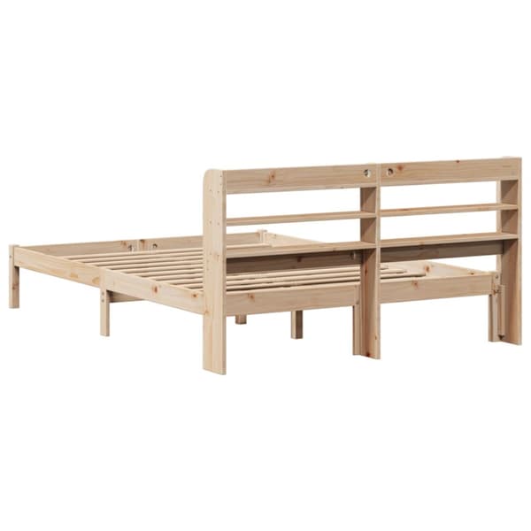 sengeramme uden madras 135x190 cm massivt fyrretræ hvid