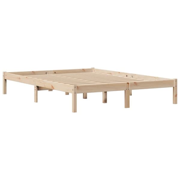 sengeramme uden madras 135x190 cm massivt fyrretræ hvid