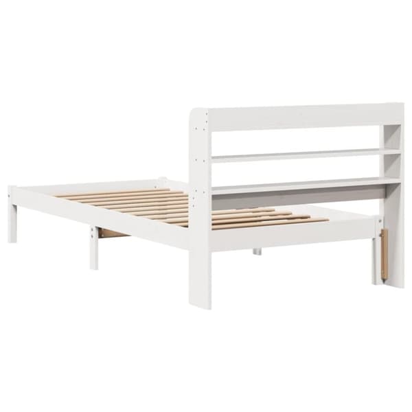 sengeramme uden madras 100x200 cm massivt fyrretræ hvid