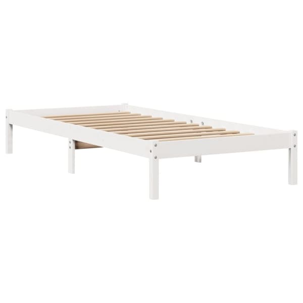 sengeramme uden madras 100x200 cm massivt fyrretræ hvid