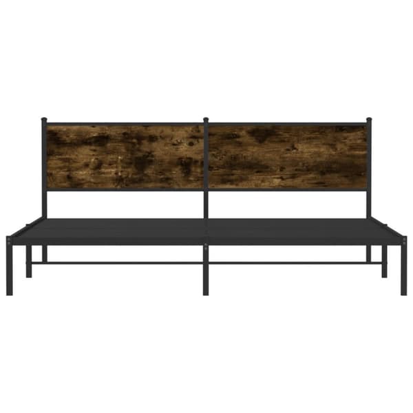 sengeramme uden madras 193x203 cm metal røget egetræsfarve