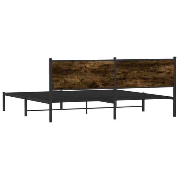 sengeramme uden madras 193x203 cm metal røget egetræsfarve