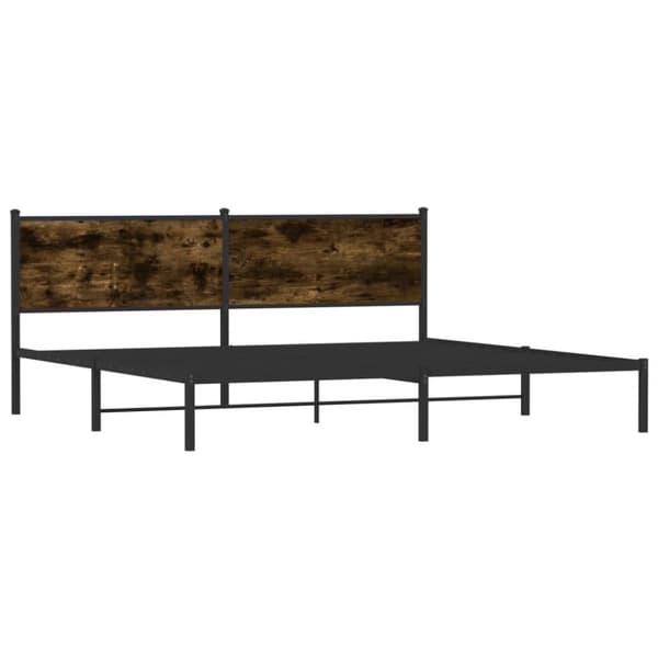 sengeramme uden madras 193x203 cm metal røget egetræsfarve