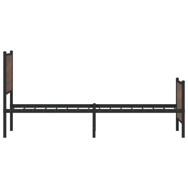 sengeramme 90x200 cm uden madras metal brun egetræsfarve