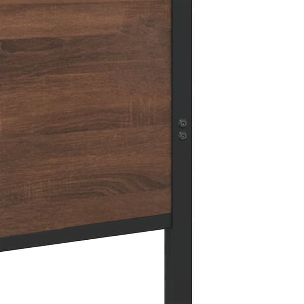 sengeramme 90x200 cm uden madras metal brun egetræsfarve