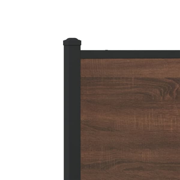 sengeramme 90x200 cm uden madras metal brun egetræsfarve