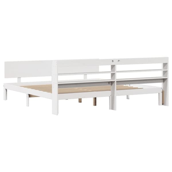 sengeramme med sengegavl 180x200 cm massivt fyrretræ
