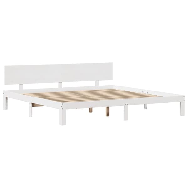 sengeramme med sengegavl 180x200 cm massivt fyrretræ
