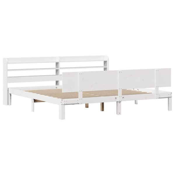 sengeramme med sengegavl 180x200 cm massivt fyrretræ