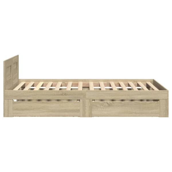 sengeramme med sengegavl 90x200 cm konstrueret træ sonoma-eg