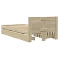 Miniatyrbillede 7 af 10: sengeramme med sengegavl 90x200 cm konstrueret træ sonoma-eg