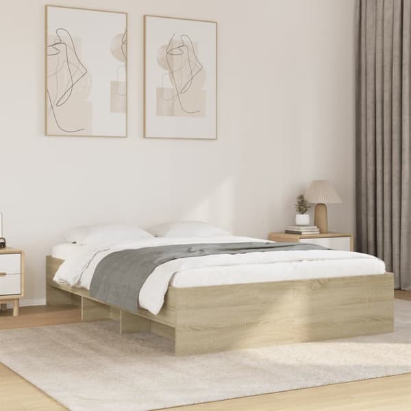 sengeramme 140x190 cm uden madras konstrueret træ sonoma-eg