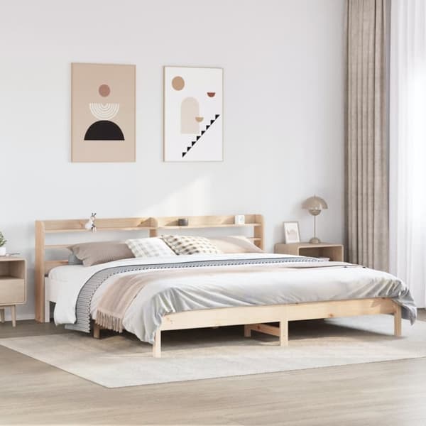 sengeramme uden madras 200x200 cm massivt fyrretræ